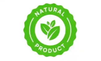 Natural ingredients badge emphasizing plant-based formula